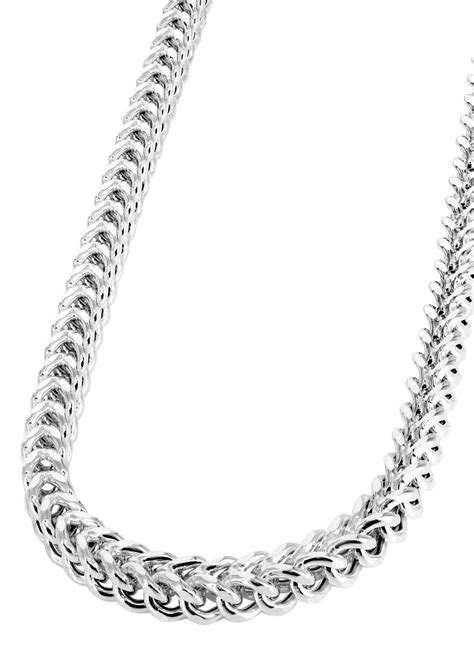 14K White Gold Chain - Hollow White Franco Chain – FrostNYC