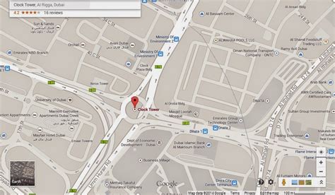 UAE Dubai Metro City Streets Hotels Airport Travel Map Info: Location Map of Deira Clocktower ...