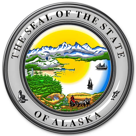 Alaska State Seal Over State Flag T-Shirt for Sale by Serge Averbukh