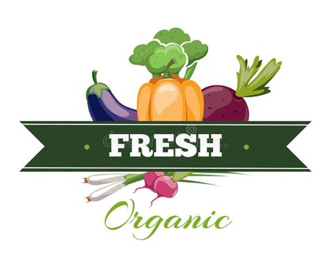 Natural Fresh Food, Vegetables Logo Badge Vector Template Stock Vector ...