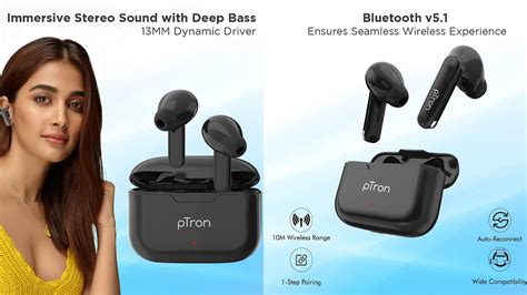 pTron Bassbuds Duo Bluetooth 5.1 Wireless Earbuds - YouTube