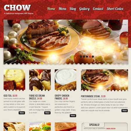 Chow WordPress Restaurant Theme