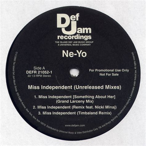 Ne-Yo – Miss Independent (Unreleased Mixes) (2008, Vinyl) - Discogs