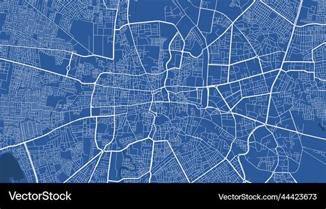 Detailed map poster of indore city linear print Vector Image