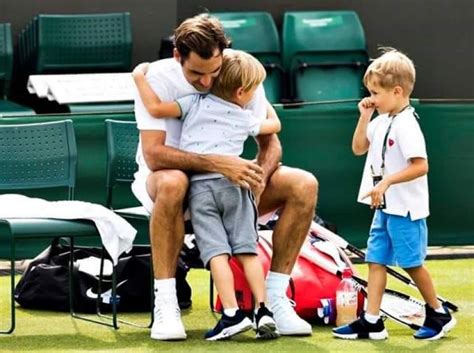 Roger Federer Teaching His Kids How To Play Tennis