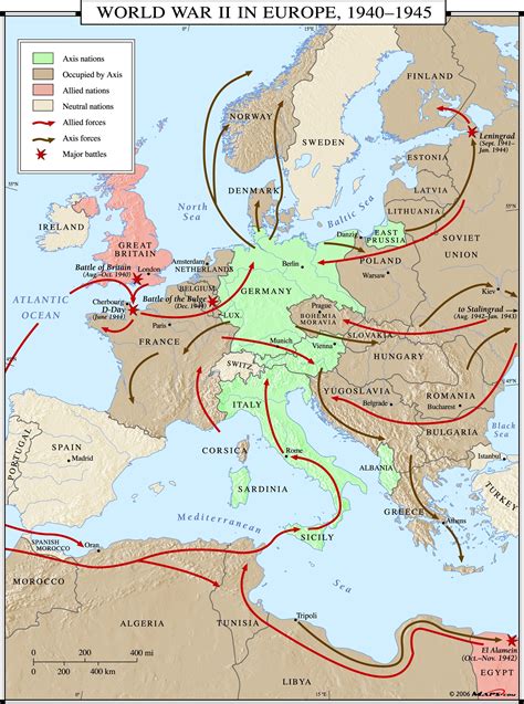 This overview map shows the second World War, the European Theater, in ...