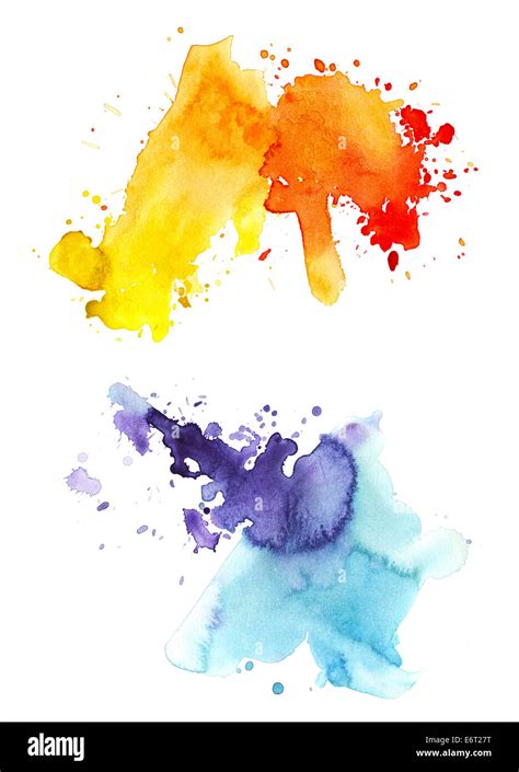 Two watercolor splashes Stock Photo - Alamy