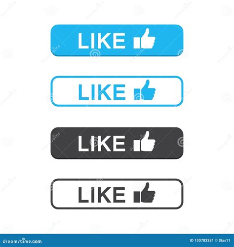 Set of Like Button Icon in a Flat Design Stock Vector - Illustration of ...