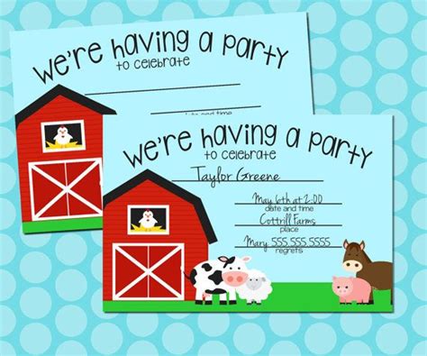 Blank Free Printable Farm Birthday Invitations - Printable Word Searches