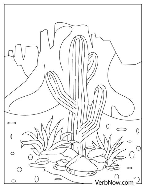 Free DESERT LANDSCAPE Coloring Pages for Download (Printable PDF)