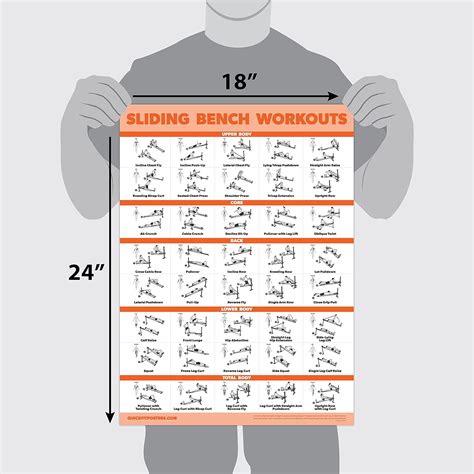 Buy Sliding Bench Workout Poster - Compatible with Total Gym, Weider Ultimate Body Works ...