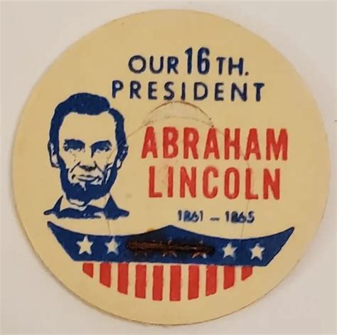 VINTAGE ABRAHAM LINCOLN Milk Cap; Our 16th President. Early 1960’s; FREE ship!! $9.95 - PicClick