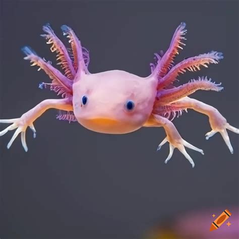 Image of a pink axolotl in the sea on Craiyon