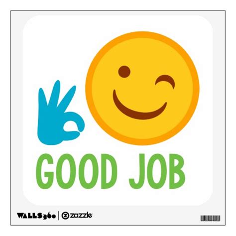 Emoji Good Job Wall Decal | Zazzle.com