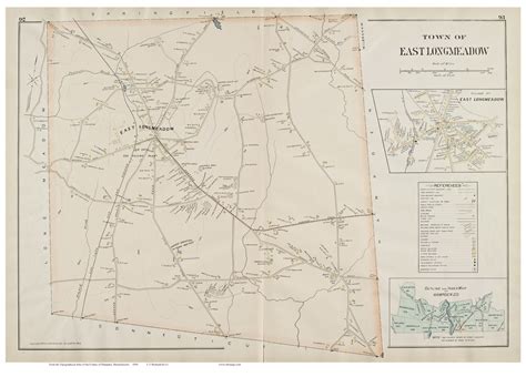 East Longmeadow, Massachusetts 1894 Old Town Map Reprint - Hampden Co ...