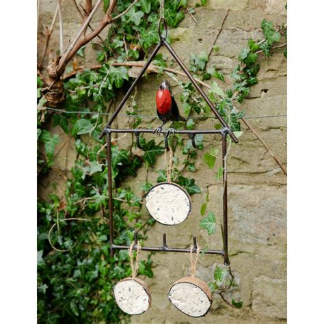 Metal Robin Bird Feeder Garden Ornament Sculpture Art Handmade Recycled ...