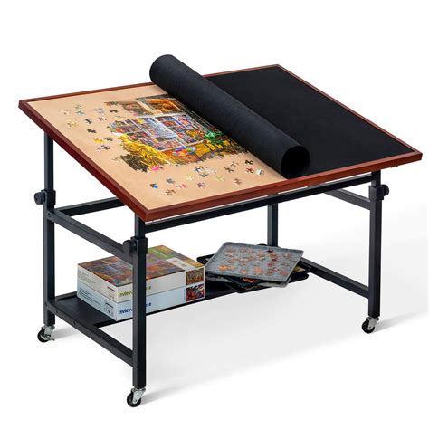 Lavievert Jigsaw Puzzle Table with Cover, Angle & Height Adjustable Puzzle Board Easel with Open ...