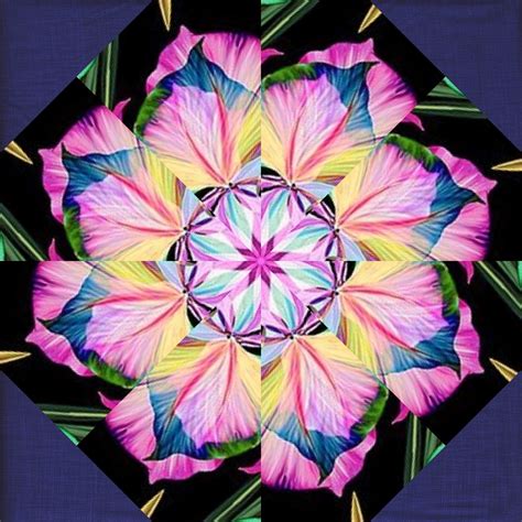 Pre Cut Quilt Kit Floral Fantasia - Kaleidoscope Quilting from P&B Textiles