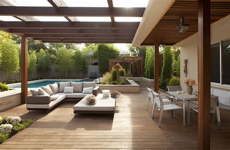 Patio With Outdoor Lounge Furniture And Outdoor Lighting Background ...