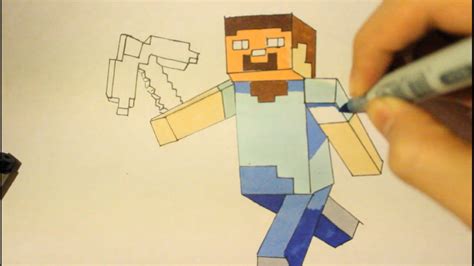 Minecraft Steve Sketch at PaintingValley.com | Explore collection of Minecraft Steve Sketch