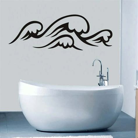 Sea Ocean Waves Wall Stickers Marine Interior Art Murals Removable Self Adhesive Wallpaper ...