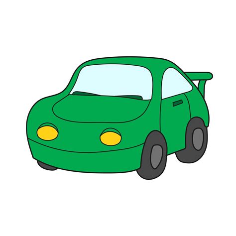 Simple cartoon icon. Green car isolated. Vector illustration of a green car. 4606158 Vector Art ...