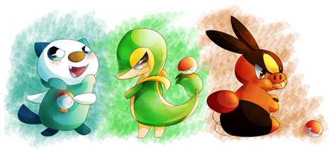 Unova Starters by Terubii on DeviantArt