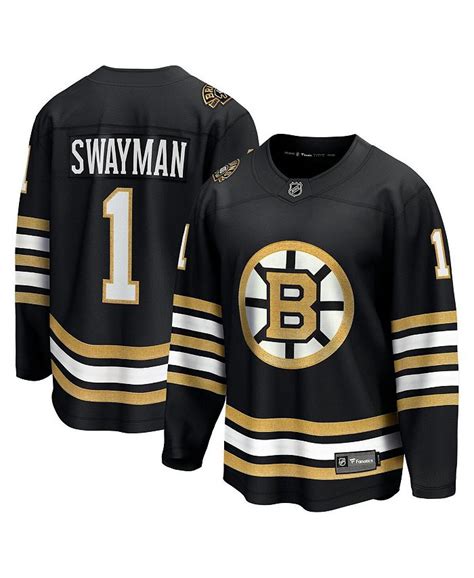 Fanatics Men's Branded Jeremy Swayman Black Boston Bruins 100th Anniversary Premier Breakaway ...