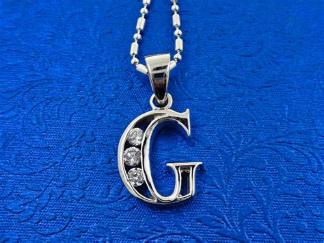 Silver Initial Letter G Pendant Necklace 925 Sterling Gift for - Etsy UK