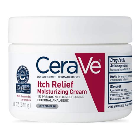 CeraVe Moisturizing Cream for Itch Relief | 12 Ounce | Dry Skin Itch Relief Cream with Pramoxine ...