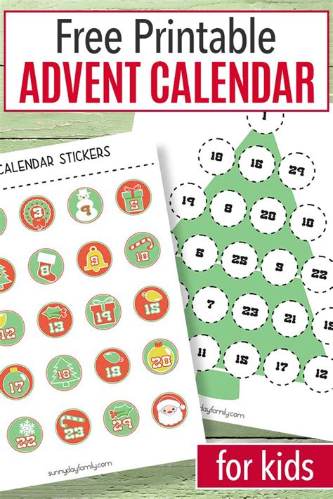 Printable Advent Calendar Children - Calendar Templates