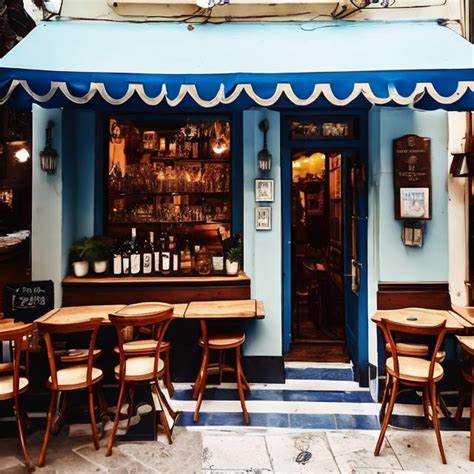 a tiny Greek cafe, in the city, comfortable, street...