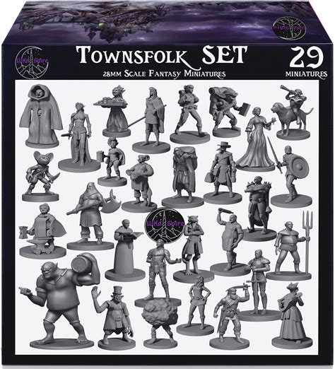 Buy 29 Heroic Townsfolk Fantasy Miniatures for DND Miniatures Dungeons ...