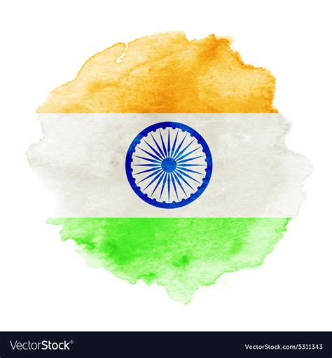 Indian flag in watercolor background Royalty Free Vector