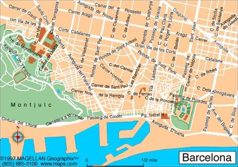 Map of Barcelona, Spain | Barcelona city centre, Barcelona, Barceloneta ...