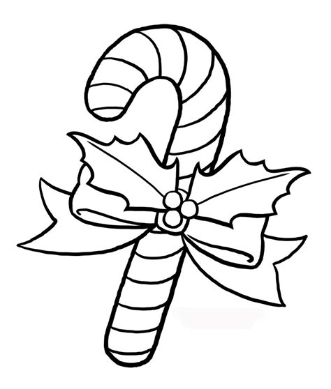 Christmas Candy Canes Coloring Pages To Tree Decorating