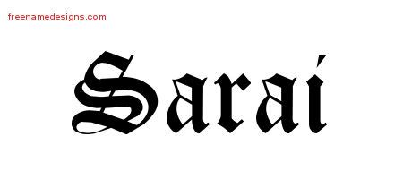 Blackletter Name Tattoo Designs Sarai Graphic Download - Free Name Designs