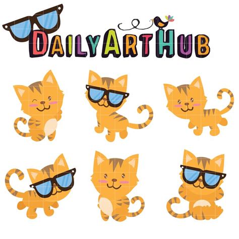 Cool Cat Clip Art Set – Daily Art Hub // Graphics, Alphabets & SVG ...