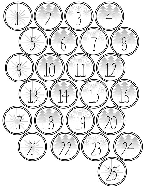 Christmas Advent Calendar Printable Numbers - Paper Trail Design