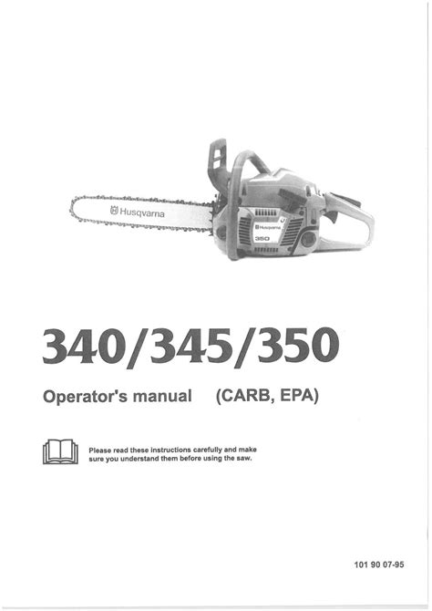 Husqvarna Chainsaw 340 345 350 Operators Manual