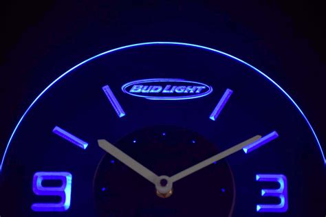 Bud Light Horizontal Modern LED Neon Wall Clock | SafeSpecial