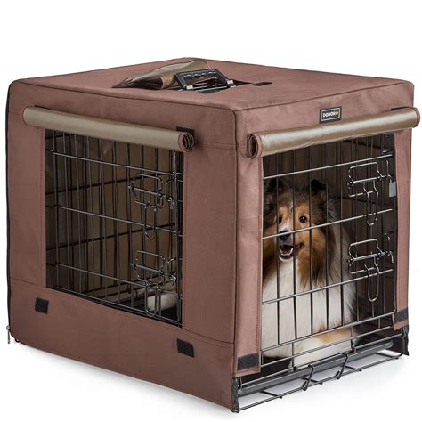 DONORO Dog Crates Kit for Small Size Dogs Indoor with Dog Crate Cover, Double Door Dog Kennels ...