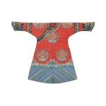 A red-ground silk woven 'dragon' robe, Qing dynasty, 18th century ...
