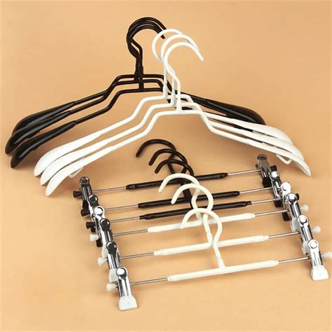 PVC coated metal clothes hanger white black coats hanger for clothing wardrobe durable fashion ...