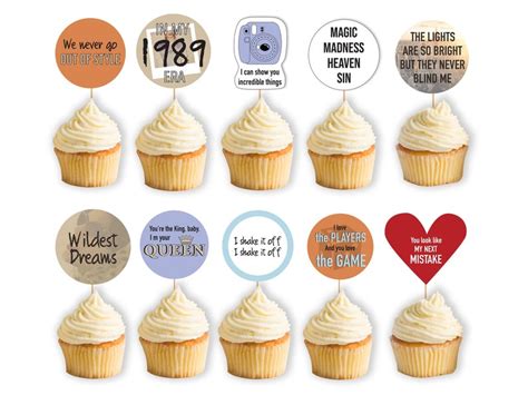 Printable Taylor Swift Cupcake Toppers Taylor Swift 1989 Era Party ...