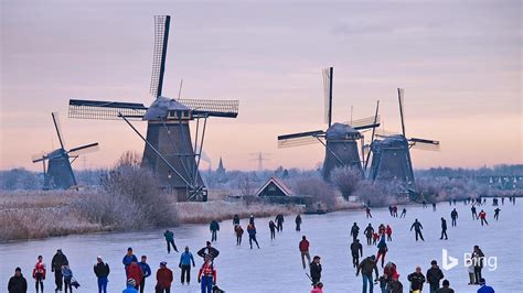 These skaters in the village of Kinderdijk are embracing 'winterpret,' a Dutch word that means ...