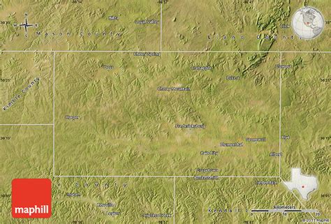 Satellite Map of Gillespie County