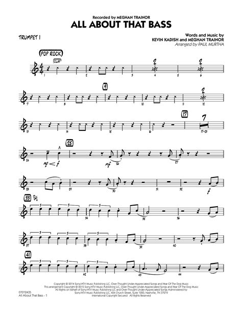 All About That Bass - Trumpet 1 by Paul Murtha Sheet Music for Jazz ...