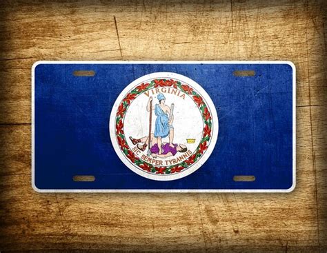 Virginia State Flag License Plate VA Official Flag Symbol Auto