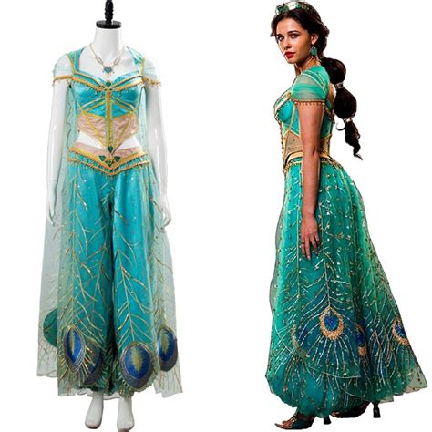 Naomi Scott Cosplay Princess Jasmine Aladdin the Movie Outfit Peacock ...